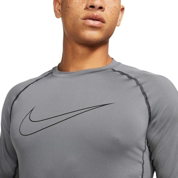 nike pro dri fit short sleeves men shirt Gray - Picture 7 of 8